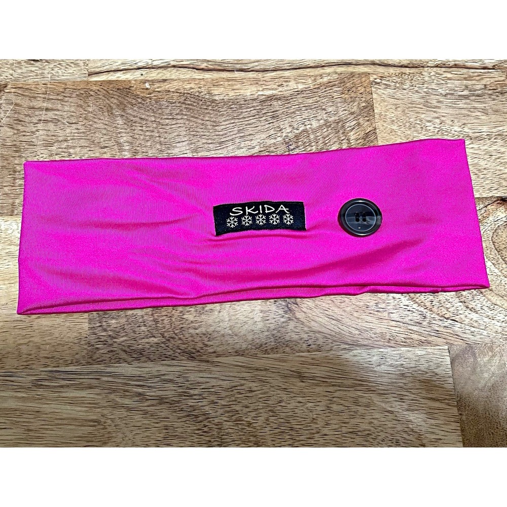 Skida Bright Pink Stretch Women's Athletic Wide Headband Sweat Band Hair Control